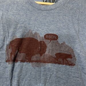 Blue Graphic Men's T-Shirt “Bison” XL